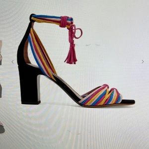 Tabitha Simmons Jamie knotted suede sandals color Fuchsia size 6B